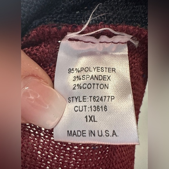 ODDY Colorblock Long Sleeve Top with small knot  Size 1X - Picture 7 of 7